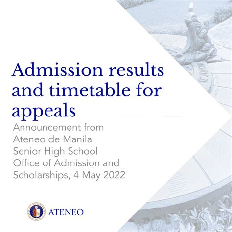 Admission results and timetable for appeals, Grade 11 School .